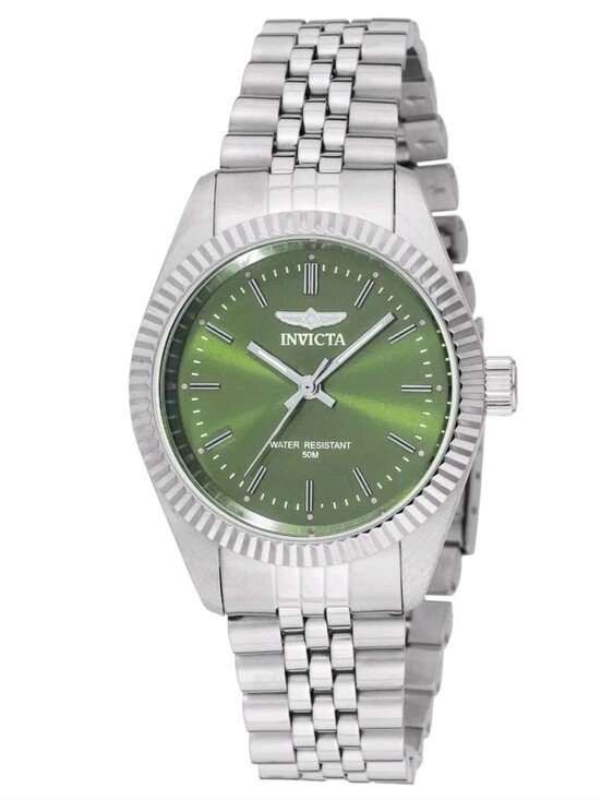 Invicta Accessories - NEW Invicta Specialty Women's Watch - 36mm. Steel Green Dial Flutted Bezel 49217